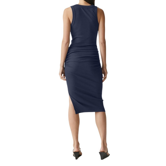 Michael Stars Wren side slit sleeveless body-con midi dress blue size Large L - Picture 9 of 9